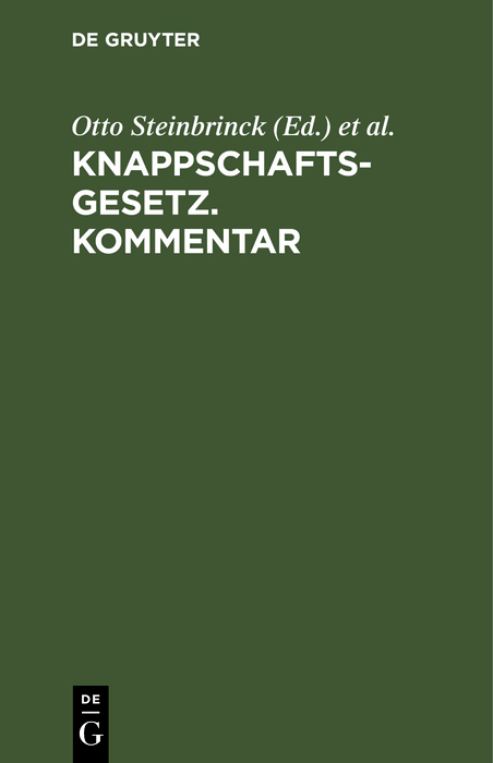 Knappschaftsgesetz. Kommentar - 