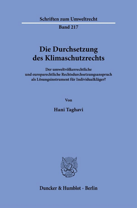 Die Durchsetzung des Klimaschutzrechts - Hani Taghavi