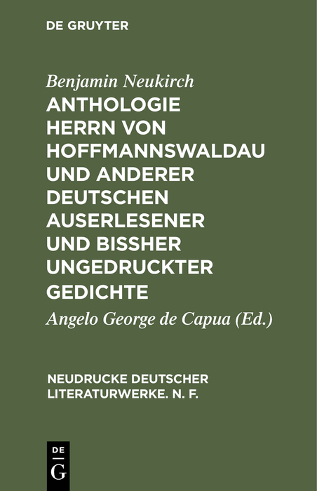 Anthologie Herrn von Hoffmannswaldau und anderer Deutschen auserlesener und bi&szlig;her ungedruckter Gedichte, Theil 3 - Benjamin Neukirch