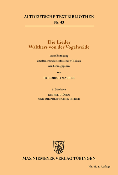 Die Lieder Walthers von der Vogelweide - 