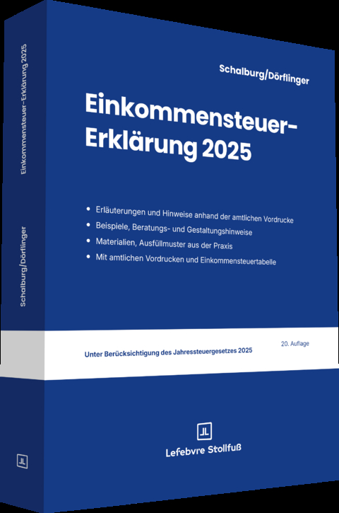 Einkommensteuer-Erkl&auml;rung 2025 - Martin Schalburg, Nina D&ouml;rflinger, Isabell Hegmanns