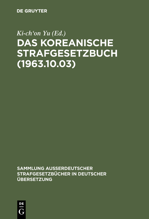 Das koreanische Strafgesetzbuch (1963.10.03) - 