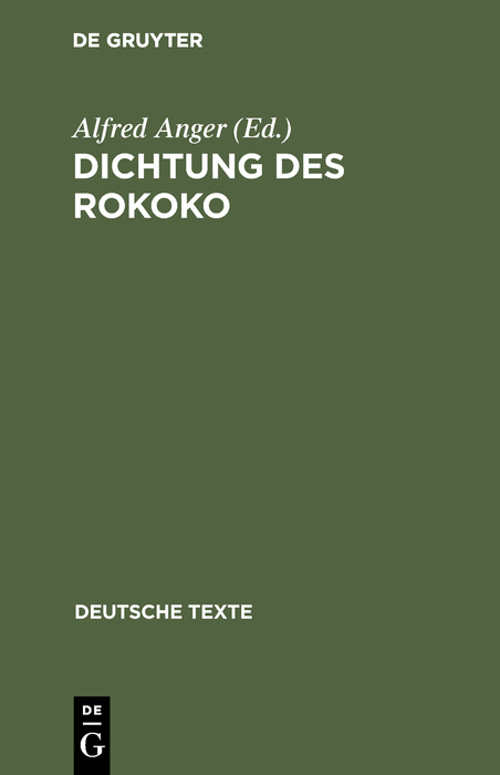 Dichtung des Rokoko - 