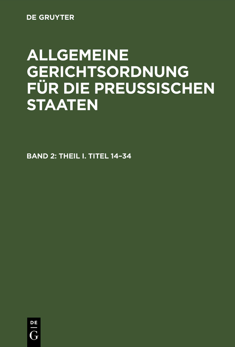 Theil I. Titel 14&ndash;34