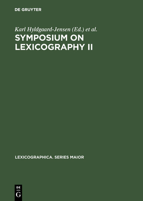 Symposium on Lexicography II - 