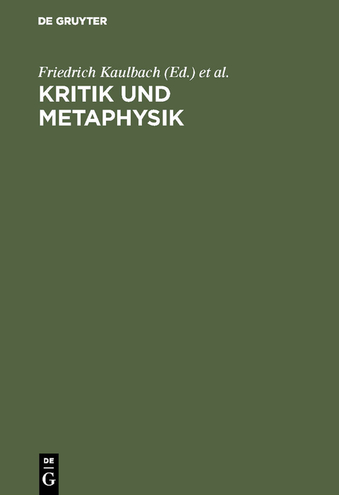 Kritik und Metaphysik - 