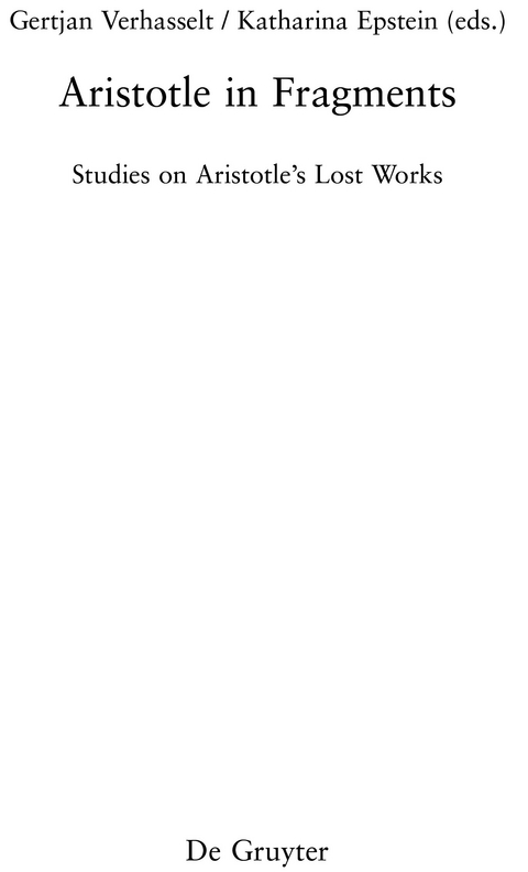 Aristotle in Fragments - 