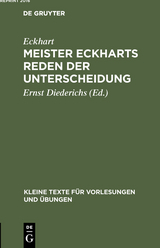 Meister Eckharts Reden der Unterscheidung -  Eckhart