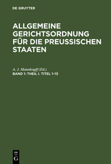 Theil I. Titel 1–13 - 