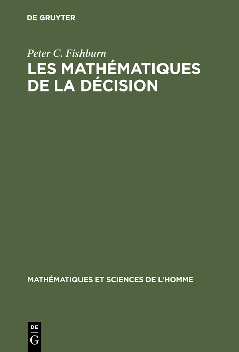 Les mathématiques de la décision - Peter C. Fishburn