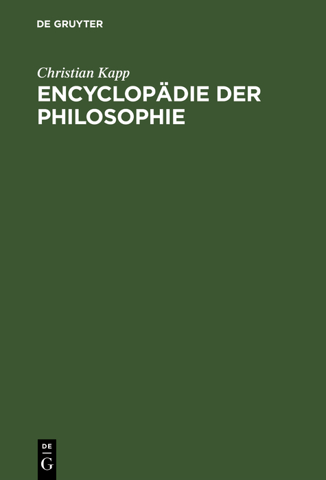 Encyclopädie der Philosophie - Christian Kapp