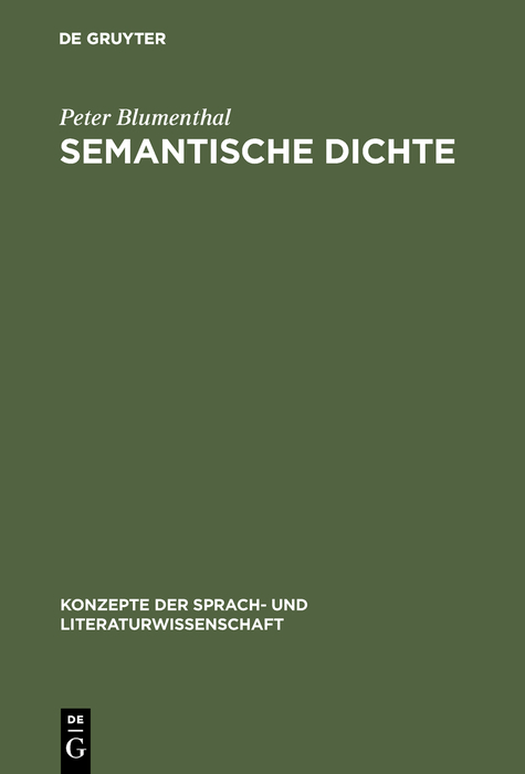 Semantische Dichte - Peter Blumenthal