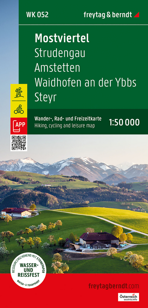 Mostviertel, Wander-, Rad- und Freizeitkarte 1:50.000, freytag & berndt, WK 052