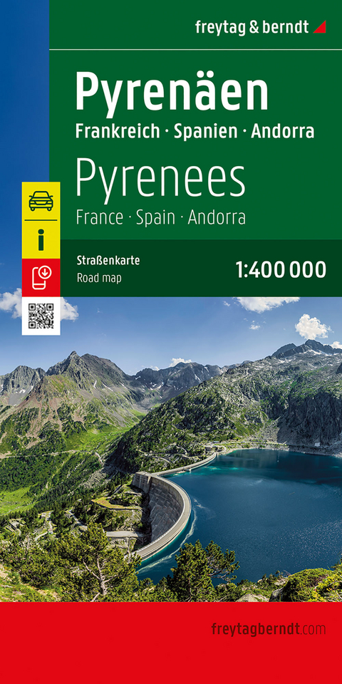 Pyren&auml;en, Stra&szlig;enkarte 1:400.000, freytag & berndt