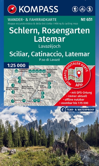 KOMPASS Wanderkarte 651 Schlern, Rosengarten, Latemar, Lavazéjoch / Sciliar, Catinaccio, Latemar, P.so di Lavazé 1:25.000