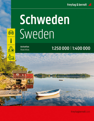 Schweden, Autoatlas 1:250.000 - 1:400.000, freytag & berndt
