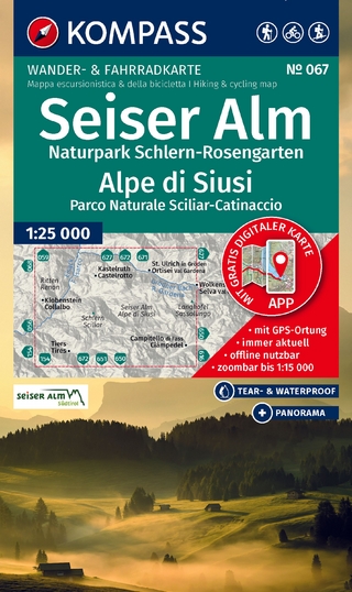 KOMPASS Wanderkarte 067 Seiser Alm, Naturpark Schlern-Rosengarten / Alpe di Siusi, Parco Naturale Sciliar-Catinaccio 1:25.000
