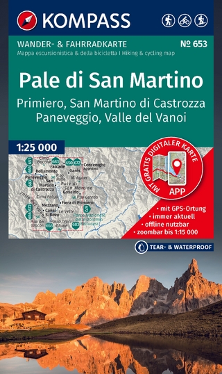 KOMPASS Wanderkarte 653 Pale di San Martino, Primiero San Martino di Castrozza, Paneveggio, Valle del Vanoi 1:25.000