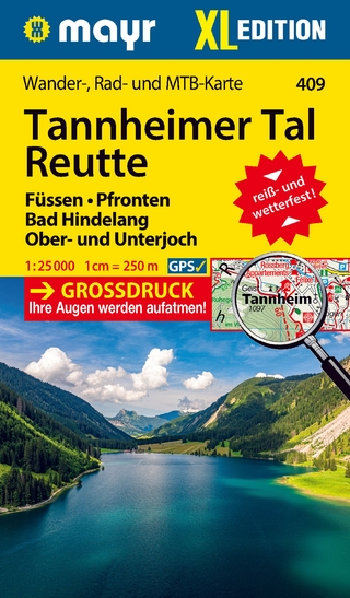 Mayr Wanderkarte Tannheimer Tal, Reutte, Füssen, Pfronten, Bad Hindelang, Ober- und Unterjoch, XL 1:25.000
