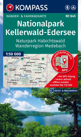 KOMPASS Wanderkarte 845 Nationalpark Kellerwald-Edersee, Naturpark Habichtswald, Wanderregion Medebach 1:50.000