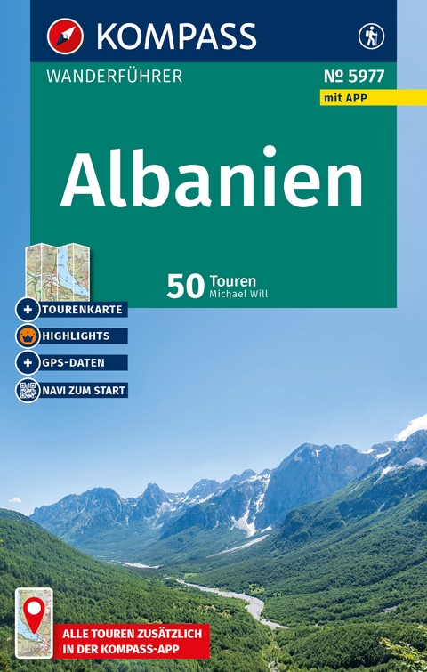 KOMPASS Wanderf&uuml;hrer Albanien, 50 Touren mit Extra-Tourenkarte - Michael Will