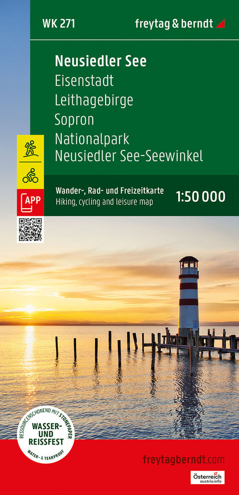 Neusiedler See, Wander-, Rad- und Freizeitkarte 1:50.000, freytag & berndt, WK 271