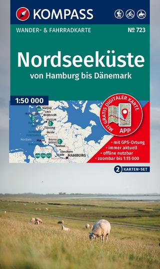 KOMPASS Wanderkarten-Set 723 Nordseeküste von Hamburg bis Dänemark (2 Karten) 1:50.000