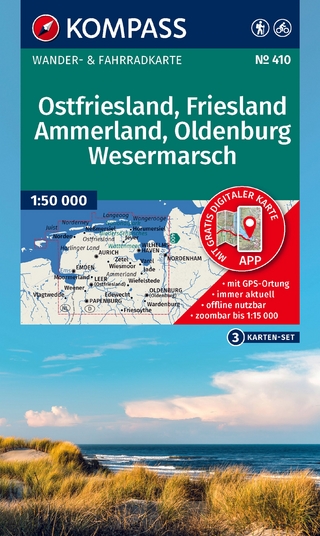 KOMPASS Wanderkarten-Set 410 Ostfriesland, Friesland, Ammerland, Oldenburg, Wesermarsch (3 Karten) 1:50.000