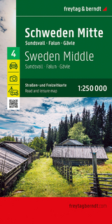 Schweden Mitte, Straßen- und Freizeitkarte 1:250.000, freytag & berndt - 