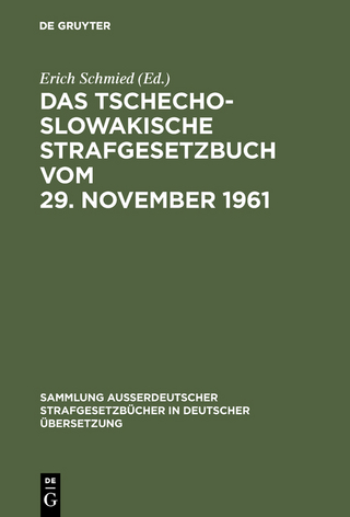 Das Tschechoslowakische Strafgesetzbuch vom 29. November 1961