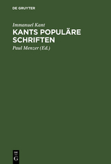 Kants Popul&auml;re Schriften - Immanuel Kant