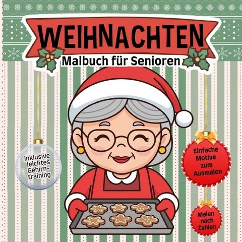 Malbuch f&uuml;r Senioren Weihnachten mit Malen nach Zahlen und Gehirntraining - Hardy Haar