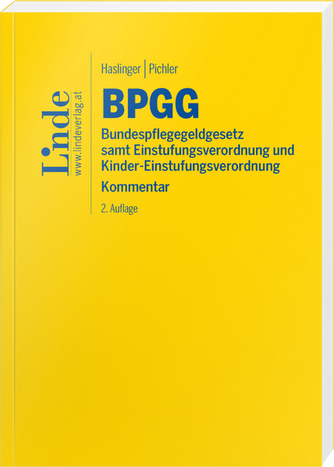 BPGG | Bundespflegegeldgesetz - Paul Haslinger, Susanne Pichler