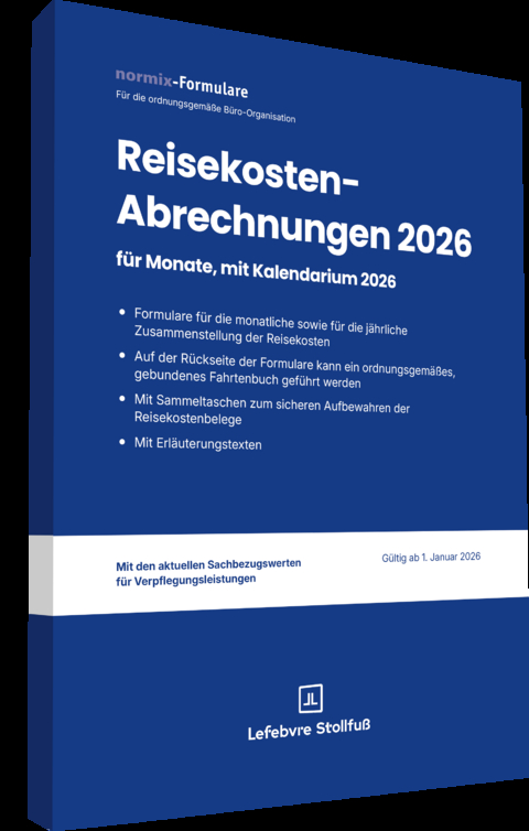 Reisekostenabrechnungen 2026 mit Kalendarium