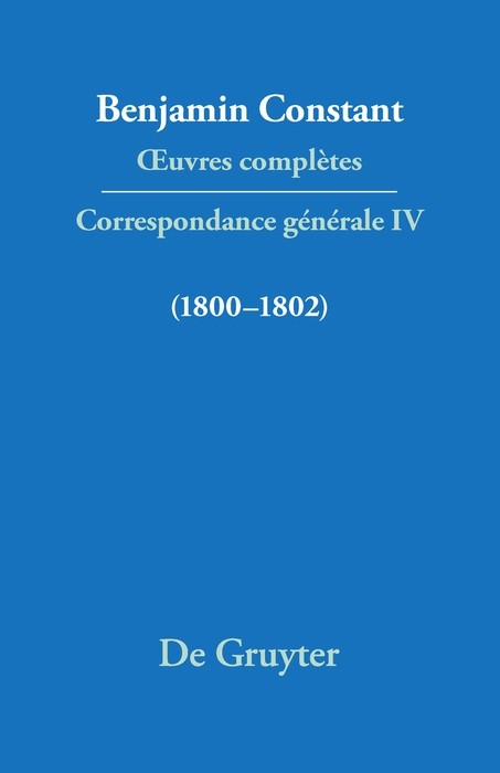 Correspondance 1800&ndash;1802 - 