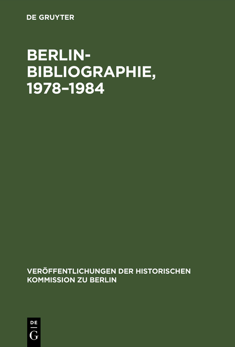 Berlin-Bibliographie, 1978&ndash;1984 - 