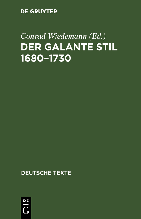 Der galante Stil 1680&ndash;1730 - 