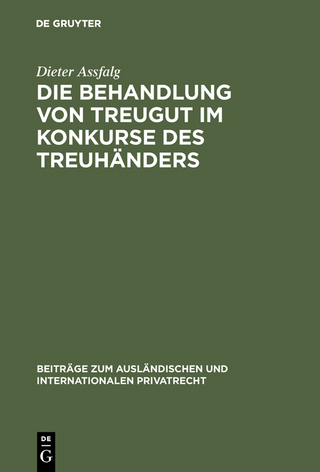 Die Behandlung von Treugut im Konkurse des Treuhänders