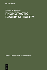 Phonotactic grammaticality - Robert J. Scholes
