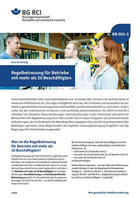 KB 001-3 Regelbetreuung f&uuml;r Betriebe mit mehr als 20 Besch&auml;ftigen