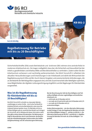 KB 001-2 Regelbetreuung für Betriebe mit bis zu 20 Beschäftigen