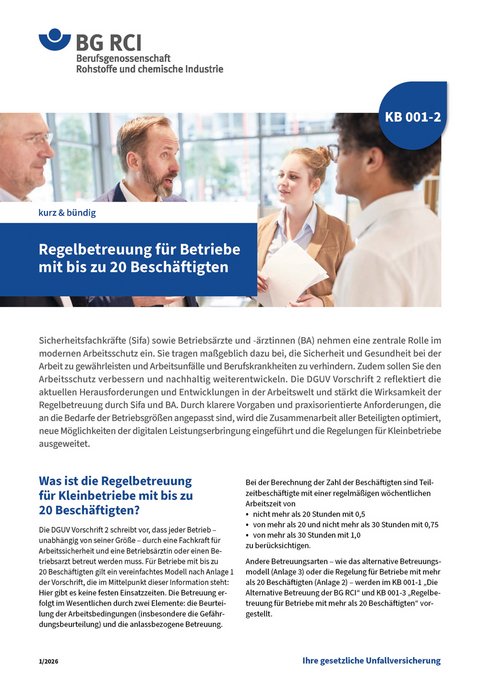 KB 001-2 Regelbetreuung f&uuml;r Betriebe mit bis zu 20 Besch&auml;ftigen