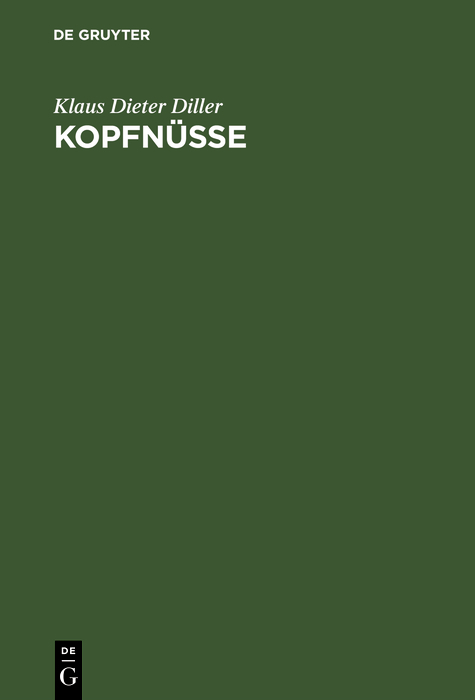 Kopfn&uuml;sse - Klaus Dieter Diller
