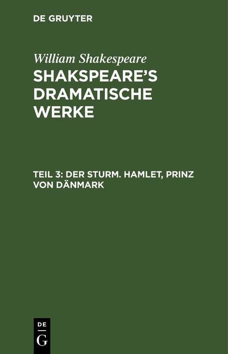 Der Sturm. Hamlet, Prinz von D&auml;nmark - William Shakespeare
