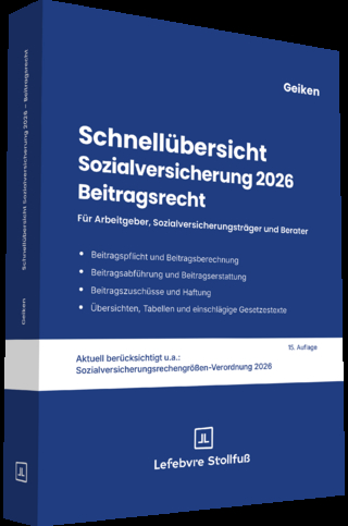 Schnellübersicht Sozialversicherung 2026 Beitragsrecht