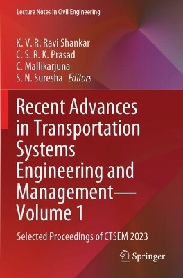 Recent Advances in Transportation Systems Engineering and Management-Volume 1 - 