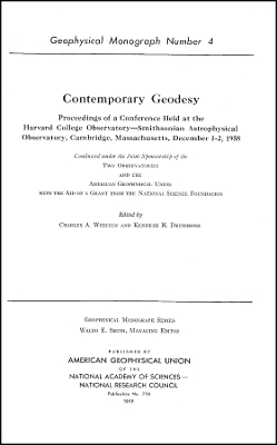 Contemporary Geodesy – Proceedings of a Conference Held at Harvard College Observatory–Smithsonian Astrophysical Observatory, Cambridge, V4