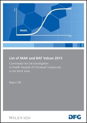 List of MAK and BAT Values 2013 – Maximum Concentrations and Biological Tolerance Values at the Workplace, Commission for the Investigation