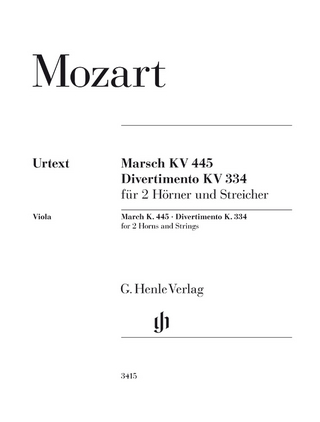 Wolfgang Amadeus Mozart - Marsch KV 445 und Divertimento KV 334 für 2 Hörner und Streicher