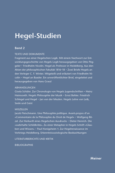 Hegel-Studien Band 2 - 